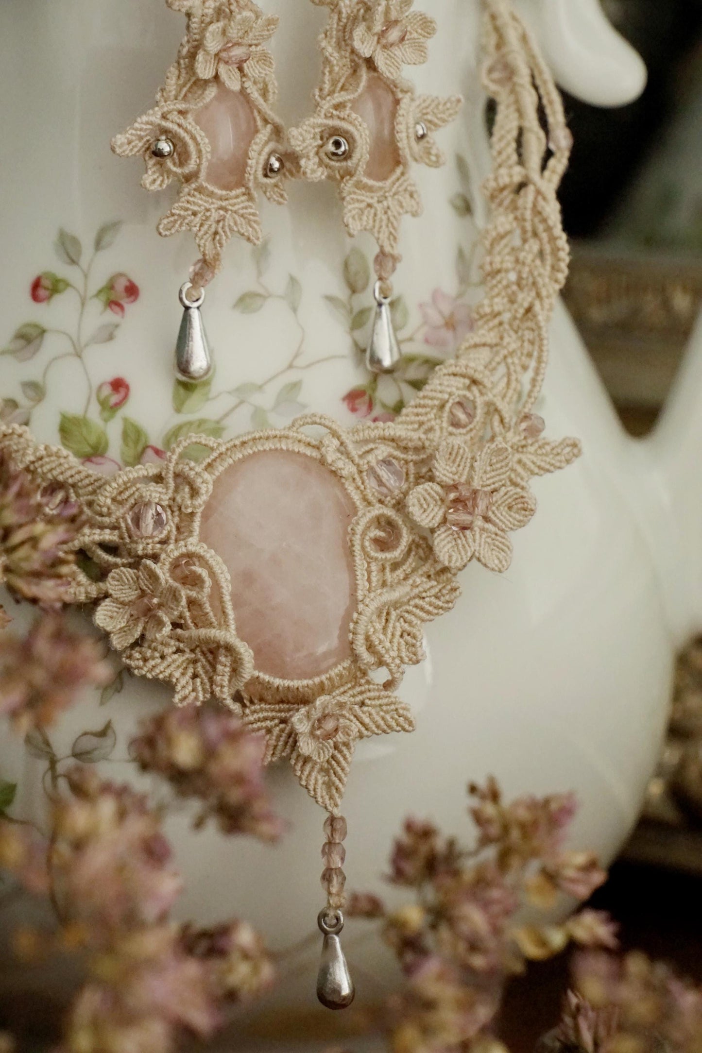 Parure quartz rose Spécial Mariage (lot de 2) - Coton & Astrance