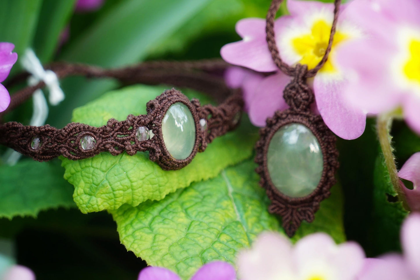 Parure Jour de Pluie en prhenite (lot de 2 ) - Coton & Astrance