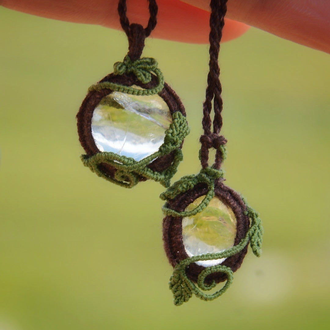 Collier pendentif elfique en citrine translucide - Coton & Astrance