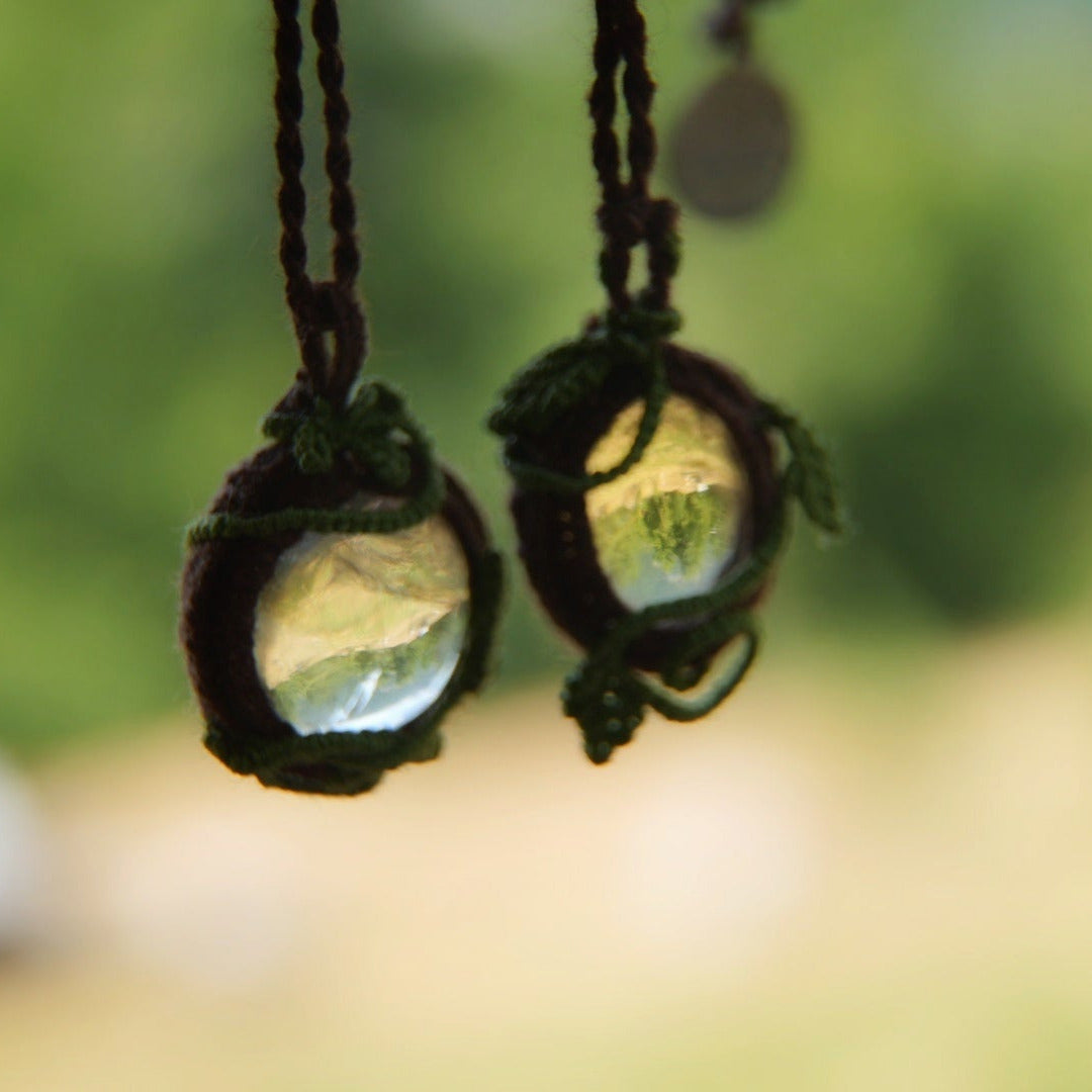 Collier pendentif elfique en citrine translucide - Coton & Astrance