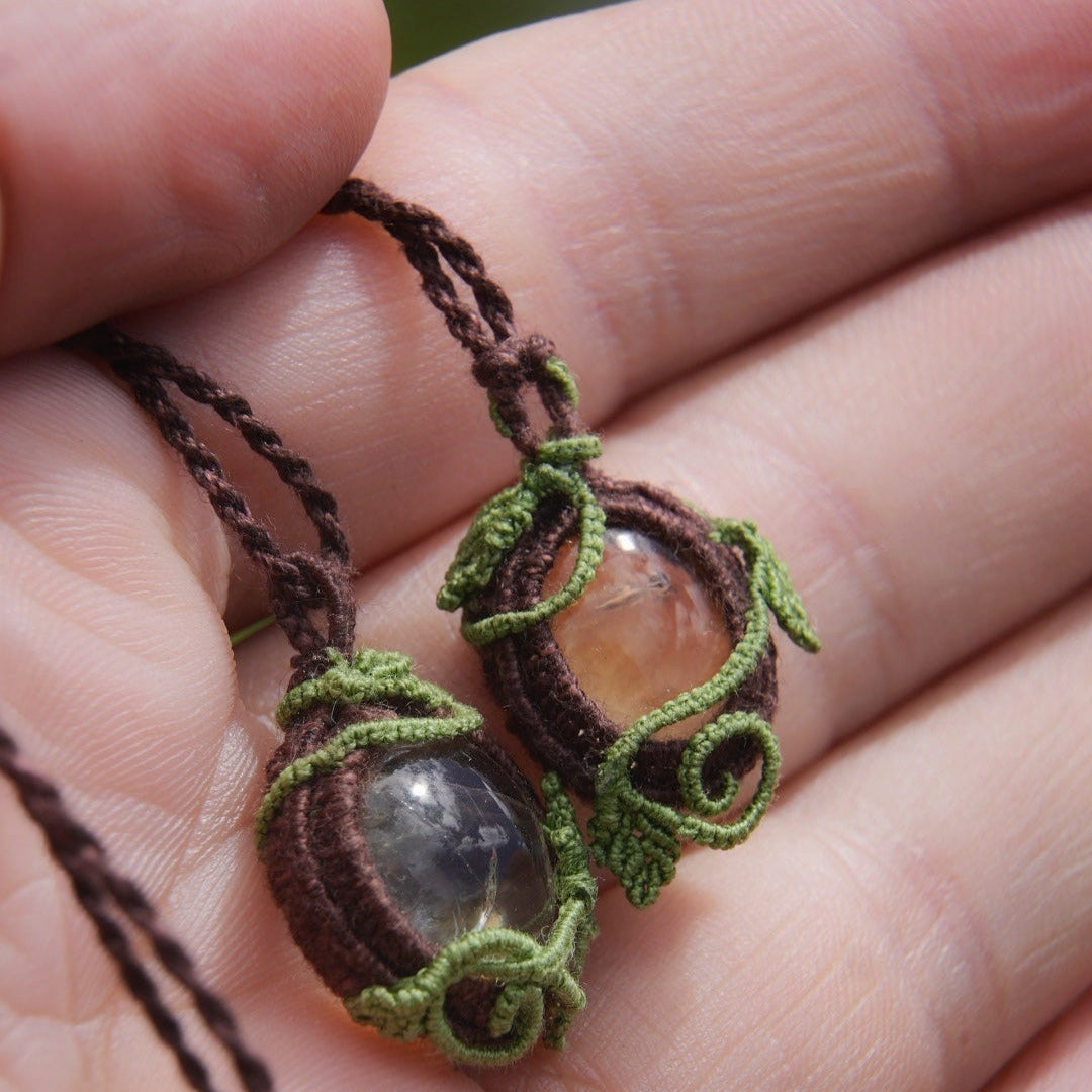 Collier pendentif elfique en citrine non chauffée - Coton & Astrance