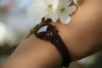 Bracelet manchette Micro Macramé Labradorite Blanche - Coton & Astrance