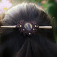 Barrette à Cheveux en Micro macramé Bois de Pommier et Œil de Tigre - Coton & Astrance