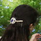 Broche à Cheveux en Micro Macramé, Bois de Frêne et Améthyste - Coton & Astrance