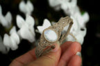 Bracelet Elfique en Micro Macramé avec Labradorite Blanche - Coton & Astrance