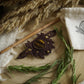 Barrette à Cheveux en Micro macramé Bois de Pommier et Œil de Tigre - Coton & Astrance