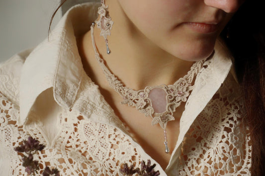 Parure quartz rose Spécial Mariage (lot de 2) - Coton & Astrance