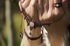 Collier Ras-de-cou Bohème - Quartz Rose - Coton & Astrance