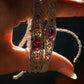 Bracelet Réglable en Micro Macramé avec Grenat Hessonite rouge - Coton & Astrance