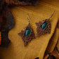 Boucles d'Oreilles Elfique en Micro-Macramé avec Aventurine - Coton & Astrance
