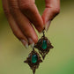 Boucles d'Oreilles Elfique en Micro-Macramé avec Aventurine - Coton & Astrance
