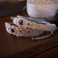 Bracelet Réglable en Micro Macramé avec Grenat Hessonite rouge - Coton & Astrance