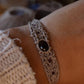 Bracelet Réglable en Micro Macramé avec Grenat Hessonite rouge - Coton & Astrance