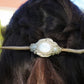 Barrette à Cheveux Macramé et Épingle à Cheveux en Bois de Frêne et Nacre - Coton & Astrance