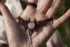 Collier Ras-de-cou Bohème - Quartz Rose - Coton & Astrance