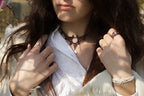 Collier Ras-de-cou Bohème - Quartz Rose - Coton & Astrance
