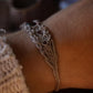Bracelet Réglable en Micro Macramé avec Grenat Hessonite rouge - Coton & Astrance