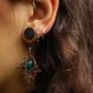 Boucles d'Oreilles Elfique en Micro-Macramé avec Aventurine - Coton & Astrance