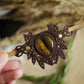 Barrette à Cheveux en Micro macramé Bois de Pommier et Œil de Tigre - Coton & Astrance