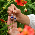 Boucles d’oreilles bohème été lapis lazuli et agate - Coton & Astrance