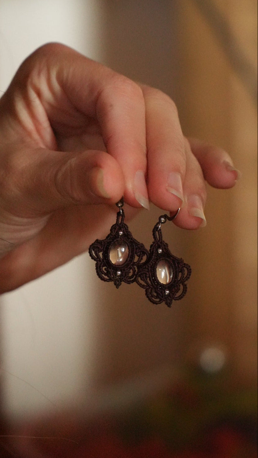 Bijou bohème elfique hivernal fait main en quartz Coton et Astrance