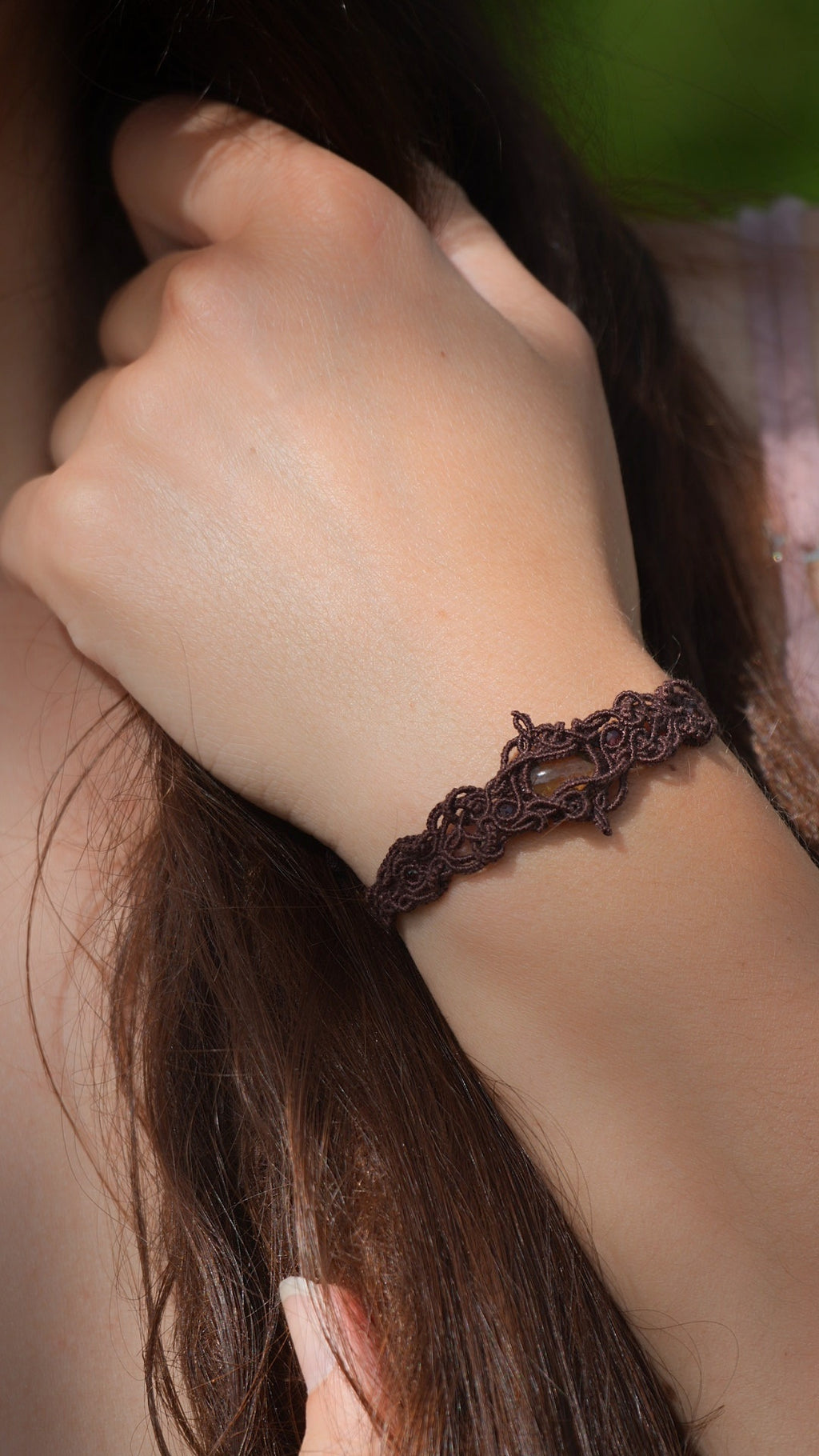 Bracelet asymétrique bohème en citrine et grenat - Coton & Astrance