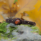 Bracelet elfique en coton marron foncé pour femme, réglable. Coton et Astrance