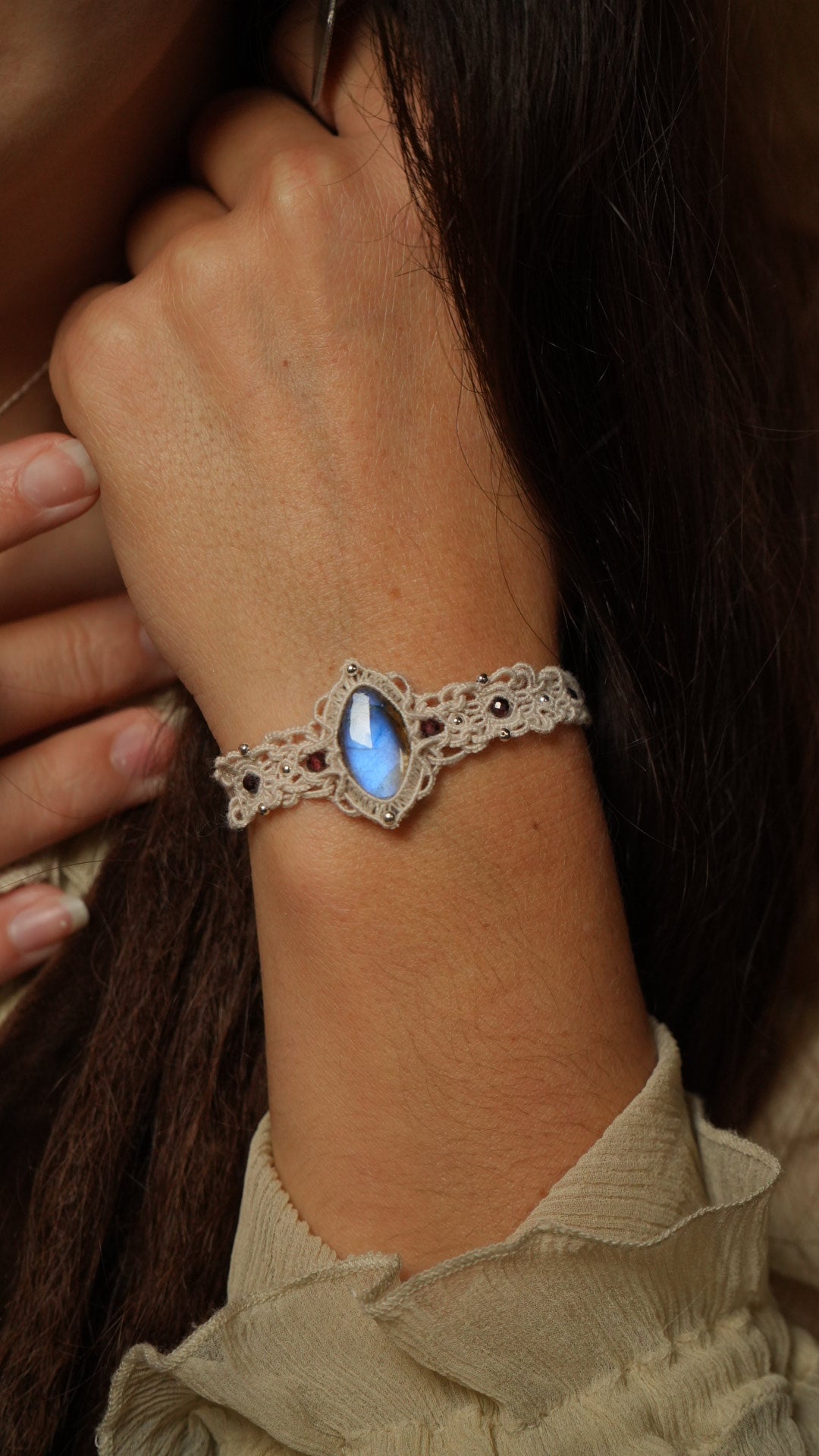 Bijou celtique haut de gamme fait main en labradorite Coton et Astrance