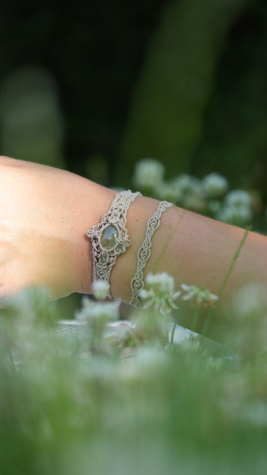 Bracelet stacking pierre verte naturelle – Coton et Astrance