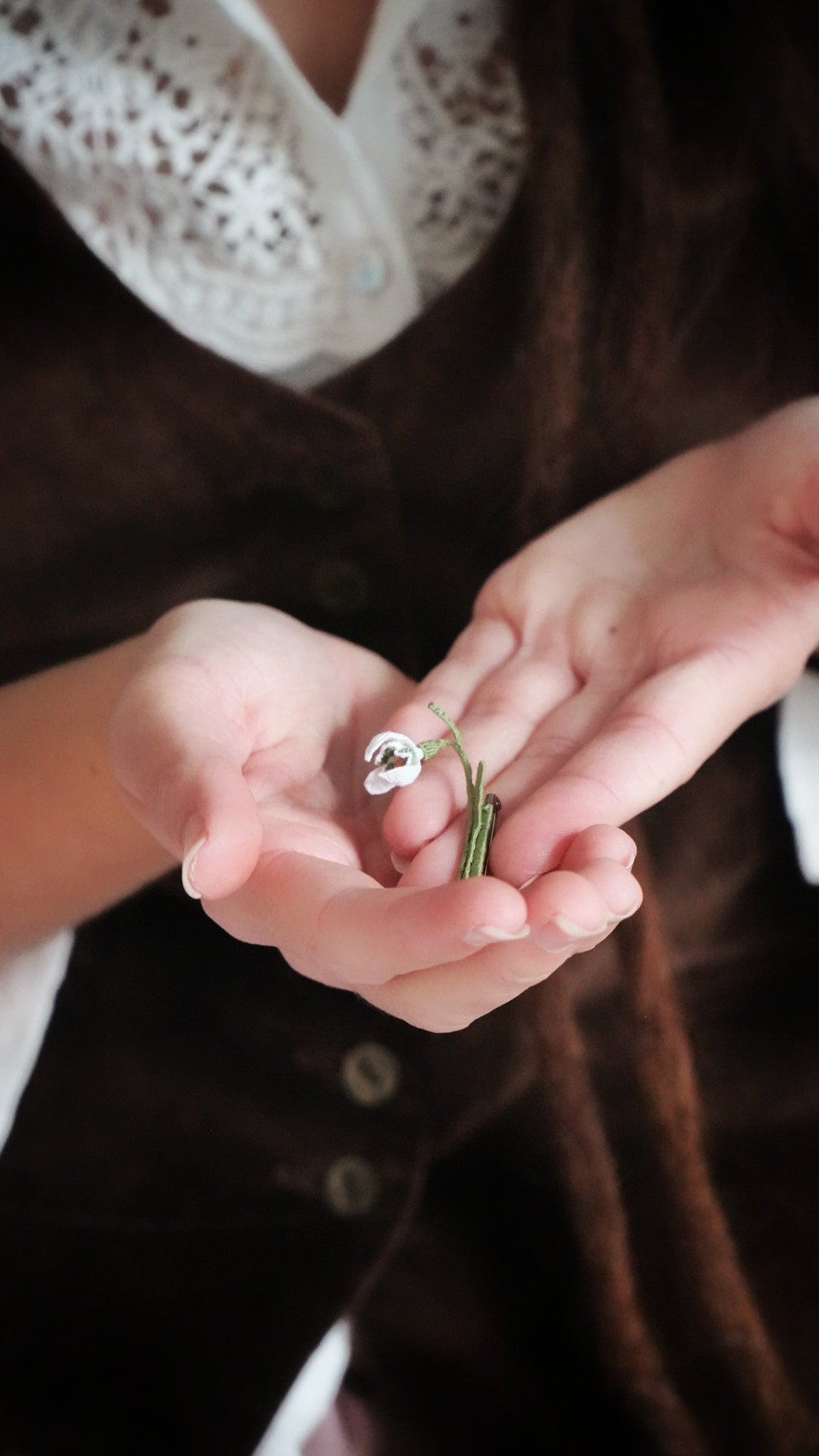 Fleur d’hiver textile réaliste en coton naturel Coton et Astrance