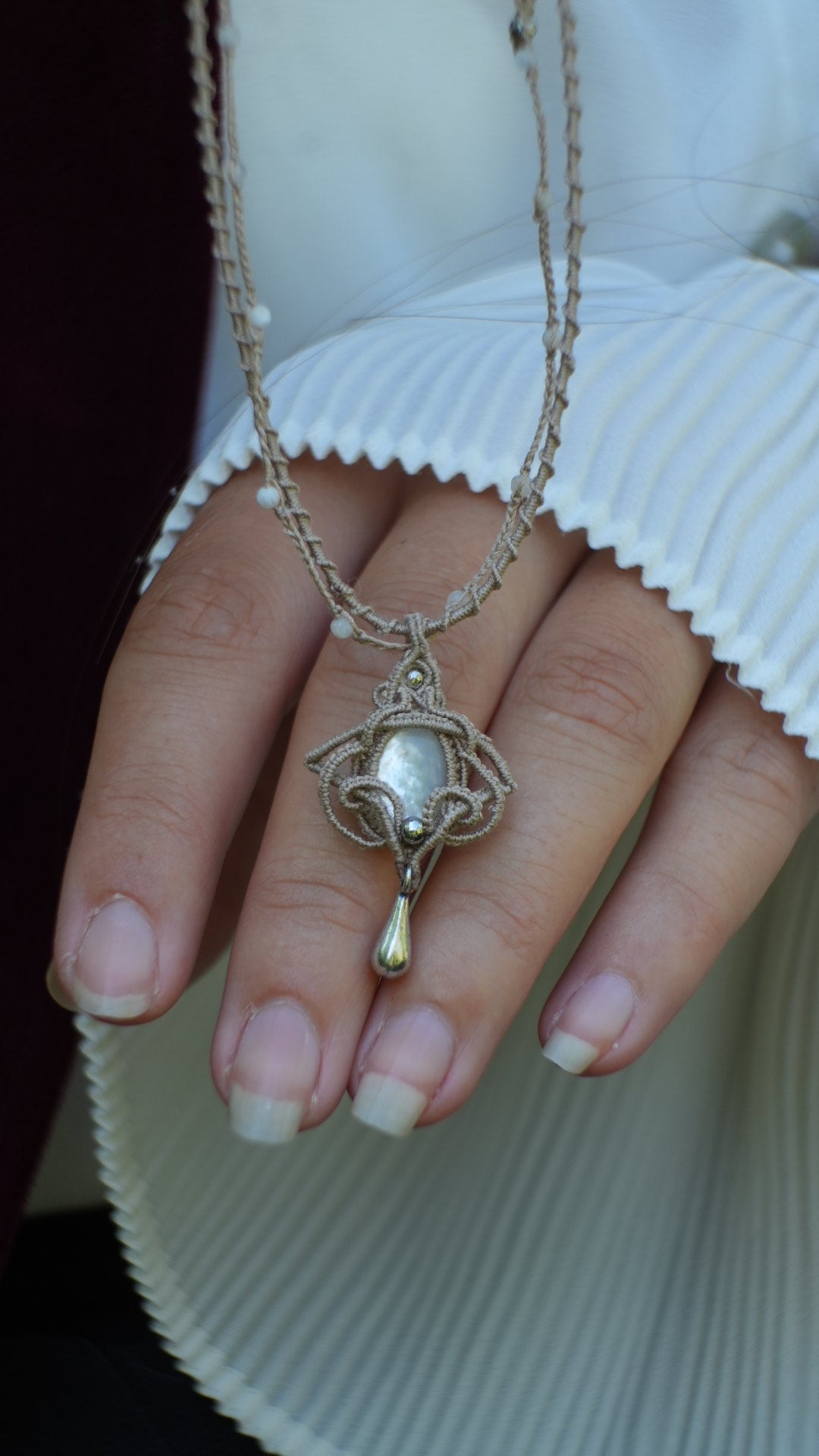 Bijou romantique fait main en coton lin clair – Coton et Astrance