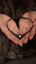 Bijou fantasy féminin en coton marron et pierre naturelle – Coton et Astrance