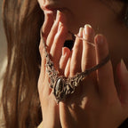 Détail pierre naturelle bronzite et perles bronze - Coton et Astrance