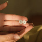 Boucles d’oreilles minimalistes mariage bohème chic, Coton et Astrance