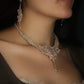 Collier en Micro-Macramé avec Quartz Rose - Coton & Astrance