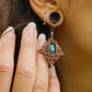 Boucles d'Oreilles Elfique en Micro-Macramé avec Aventurine - Coton & Astrance