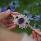 Broche à Cheveux en Micro Macramé, Bois de Frêne et Améthyste - Coton & Astrance