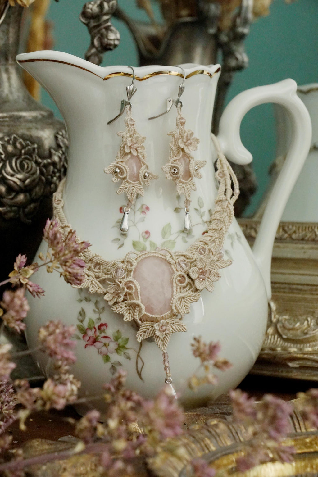 Parure quartz rose Spécial Mariage (lot de 2) - Coton & Astrance