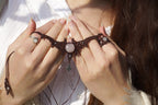 Collier Ras-de-cou Bohème - Quartz Rose - Coton & Astrance