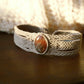Bracelet manchette en micro macramé avec pierre de soleil de l’Oregon - Coton & Astrance