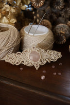 Barrette cheveux bohème en quartz rose – Bijou elfique fait main - Coton & Astrance