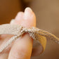 Bracelet manchettee en micro macramé avec pierre de soleil de l’Oregon - Coton & Astrance