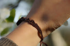 Bracelet micro macramé prhenite verte et rose - Coton & Astrance