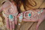 Collier en Micro Macramé avec Amazonite Turquoise et Perles de Nacre - Coton & Astrance