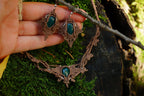 Boucles d'Oreilles Elfique en Micro-Macramé avec Aventurine - Coton & Astrance