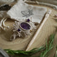Broche à Cheveux en Micro Macramé, Bois de Frêne et Améthyste - Coton & Astrance