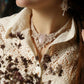 Collier en Micro-Macramé avec Quartz Rose - Coton & Astrance