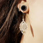 Boucles d'Oreilles en Micro Macramé en Jade Blanc - Coton & Astrance
