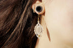 Boucles d'Oreilles en Micro Macramé en Jade Blanc - Coton & Astrance