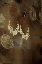 Boucles d’Oreilles en Micro Macramé avec nacre - Coton & Astrance